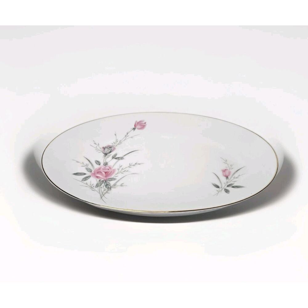 Vintage Golden Rose Fine China Tray Japan Made 10" Oval Plate Floral Gold Trim